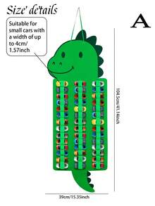 1 pièce Sac de rangement suspendu à 4 couches en forme de dinosaure vert, organisateur suspendu sur porte en forme de dinosaure de dessin animé, organisateur de rangement mural suspendu pour petites voitures, sac de rangement suspendu pliable, pour cuisine, chambre d'enfant, salle de bain, placard, chambre, dortoir, couches pour bébé.