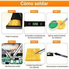 Kit De Soldadura Electronica,80w Lcd Temperatura Regulable 180-520 ° c,Con Interruptor, Cable De Soldadura, Fundente, 5 Puntas. (Kit de Soldador 9 en 1) - Kit de Soldador 9 en 1 - Ver 9