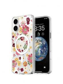 Phone Case For IPhone 17 Pro Max 17 Air Wireless Charging Magnetic Attraction With Floral Patterns Soft Shell - 無色 - 查看 13