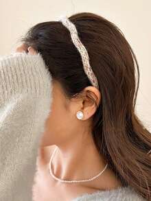 DOU LE 波浪针织发带 - 纯紫色波西米亚风涤纶，美妆，发箍