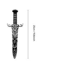 Đồ chơi hóa trang Halloween bằng nhựa chạm khắc tối màu, dao đồ chơi kiểu Gothic cổ điển, bộ trang trí Halloween kiểu cung điện Gothic. - dao găm chạm khắc - Xem 5