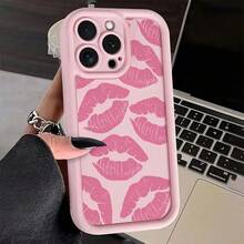 Gaozhu Pink Lip Print TPU Anti-Drop Full Coverage Precision Protective Case For Apple  6/7/8/X/Xs/Xr/Xs Max/11/12/13/14/15/16 Pro Max, Phone Drop Protection, Daily Phone Shield, Full Coverage Phone Cover, TPU Phone Case, Cute Lip Motif, Kiss Mark Design, Precision Fit Cover, Durable Phone Shell, Fashion Phone Users, Style-Conscious Owners,Suitable For  17 Air - Hồng - Xem 5