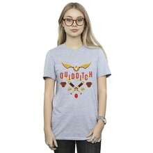 Harry Potter Womens/Ladies Quidditch Golden Snitch Cotton Boyfriend TShirt (Sports Grey) - Grey - View 3