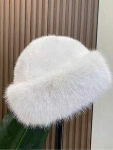 1顶女士加厚毛绒蒙古帽，秋冬季渔夫帽，带人造毛皮护耳，保暖防寒 - 彩色 - 查看 6