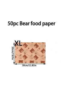 50张,食品吸油纸防油纸垫片纸炸鸡防油纸烘焙面包托盘纸烤盘垫片纸,婚礼装饰,圣诞节装饰,生日装饰,生日礼物,圣诞节餐桌装饰,圣诞节,圣诞节装饰,圣诞节礼物 - 小熊 - 查看 8