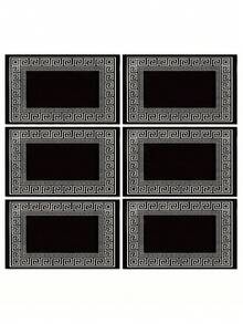 1/2/4/6/8 Pcs Set - Elegant Minimalist Solid Black Placemats, Table Runners, Simple Chinese Style Design - Suitable For Holiday Banquets And Daily Kitchen, Dining Room, Coasters, Rectangular Decor, Home Decor, Perfect Gift Placemats, Party Placemats, Fireplace Mantel Scarf Fireplace Decor, Glass Door Window Curtain Decor, Home Decor, Entryway Decor, Dining Table Decor, Room Decor, Bed Scarf, New Year Decor, Year Of The Horse Decor. - Black - View 12