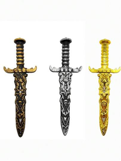 1把多色复古中世纪罗马剑，经久耐用的时尚配饰，适合服装派对、节日、日常佩戴、道具等场合。