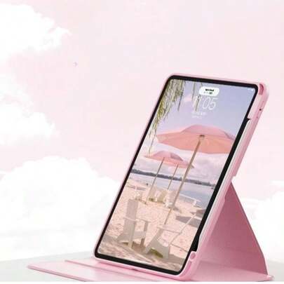 1pc Acrylic 360° Adjustable Rotating Stand Tablet Case, Scratch-Resistant & Bend-Proof Acrylic Back Cover With Pen Slot, Magnetic Auto Sleep/Wake, Compatible With IPad/ MatePad/Honor Pad Series, Multiple Colors Available