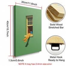 1 Stück gerahmtes/ungerahmtes Poster "Grünes, warmes Lesen am Fenster", Buchliebhaber Wandkunst Leinwanddruck, minimalistischer Lesewinkel Bibliothek Ästhetik Dopamin Dekoration für Bücherwurm, Wohnheim, Büro, Wohnzimmer, Schlafzimmer, moderne Heimdekoration