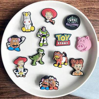 Set de 12 piezas de dijes para zapatos, decoraciones de PVC para zapatos, accesorios de dijes para zapatos, idea de regalo para cumpleaños, Navidad, San Valentín, fiestas de Halloween