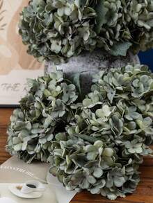 MEHELANY 6支仿真绣球花束，假花植物，房间装饰，秋季花园装饰，餐桌装饰，生日派对装饰，婚礼花篮，新娘捧花，家居装饰，餐厅，卧室，窗台装饰，花瓶装饰，情人节礼物，新年装饰，户外花园，返校季 - 綠色 - 查看 2