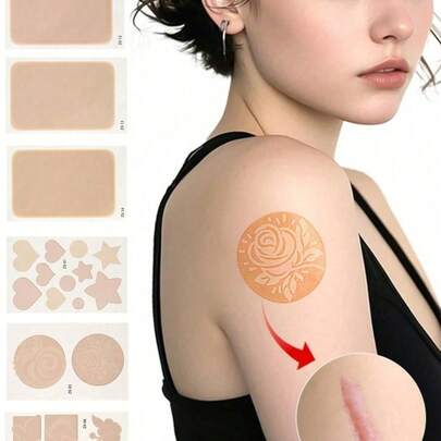 硅胶疤痕贴 - 温和、可水洗、可重复使用，适用于手术疤痕、剖腹产疤痕和瘢痕疙瘩 - 柔软、透气、防水的硅胶疤痕贴，有效护理疤痕