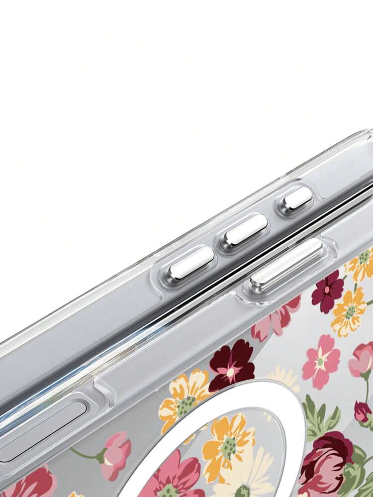 Phone Case For IPhone 17 Pro Max 17 Air Wireless Charging Magnetic Attraction With Floral Patterns Soft Shell - Clear - View 6