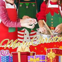 2 piezas Delantales navideños, tamaño 50x70cm, delantales decorativos de Papá Noel y duende, adecuados para hombres y mujeres chefs, suministros de cocina para adultos, pueden ser regalos para fiestas de Navidad, Halloween o Acción de Gracias (color y estilo aleatorios)