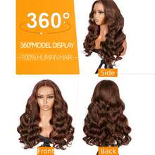 250% Human Hair Wigs Chocolate Brown Body Wave Wig Human Hair Glueless 13x4 Lace Front Wig #2 Dark Brown Wig 13x6x1T Part Wig Pre Plucked With Baby Hair Glueless Wigs #1B Natual Color Human Hair Chocolate Brown Body Wave Lace Front Wigs For Christmas - 巧克力棕 - 查看 9
