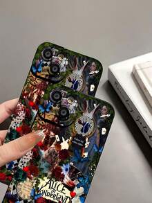 Funda para teléfono con diseño de Alicia en el País de las Maravillas, ideal para iPhone 16, 15, 14 Pro Max, 13, 12, 11, XR y XS Plus. Fabricada en silicona TPU, ofrece protección contra golpes y caídas, además de una excelente sensación al tacto. Es el regalo ideal para familiares, amigos y seres queridos. - Negro - Ver 7