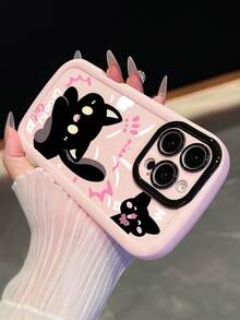 苹果一只受惊的黑色可爱猫咪手机壳适用于 15 Pro Max/15 Pro/15 Plus/15/14 Pro Max/14P Lus/14 Pro/14/13 Pro Max/13 Pro/13 Pro/13 Pro/12 Pro Max/12 Pro/12/11 Pro Max/11 Pro/11 Pro/11 XR/XS/XS Max/7/8 Plus 防水防震防摔防刮 - 粉色 - 查看 6