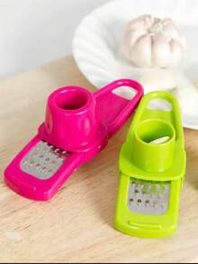 1 pieza Verde/2 piezas Rosa Molinillo de ajo mini, prensa de ajo creativa, machacador de ajo manual para la cocina, utensilios de cocina verdes, herramientas para picnic y barbacoa al aire libre
