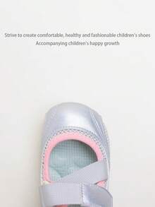 1 Pair Solid Color Casual & Comfortable Flat Shoes For Girl, Suitable For Outdoor Activities, All Seasons - Silver - View 6