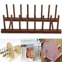 Bamboo Wooden Dish Drying Rack, Vertical Pot Lid Plate Organizer Holder For Cabinet Space Saver, Cutting Board Rack Stand, Pot Lid Holder Kitchen Cabinet Organizer Dish Drying Rack, Baking Pan Drainer, Detachable Book Storage Holder For Office Home Organization And Display, Home Decor, Party & Christmas Storage - 彩色 - 查看 8