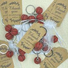 15/30pcs Simulation Creative Basketball Keychain Set, Fan Souvenir Event Gift Keychain, Sports Themed Party Gift, Backpack Decoration Accessories Christmas