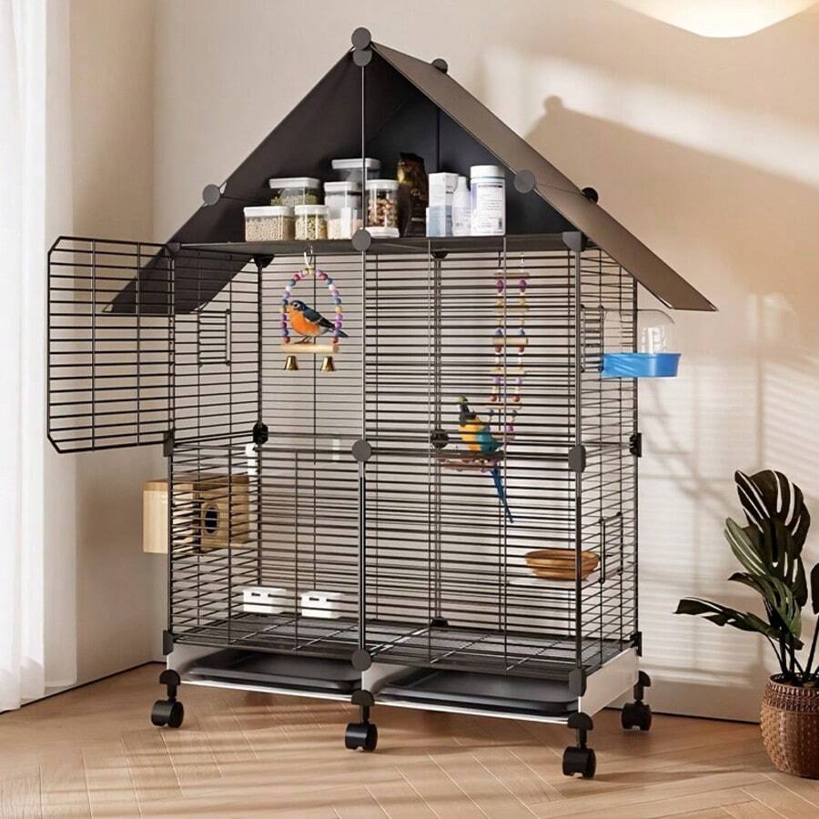 Large Bird Cage For Home Use, Suitable For Parrots, Cockatoos, Mynahs, Finches, Parrots, Luxury Villa Breeding Aviary