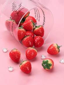 10/15/20 Stücke Harz Faux 3D Erdbeere geformte Charms, geeignet für DIY Schlüsselanhänger, Halsketten Anhänger, Ohrringe, Schmuckherstellung Zubehör