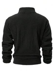 معطف رجالي قديم الطراز بياقة عالية مبطن بالفليس، للخريف والشتاء، طراز جرانج