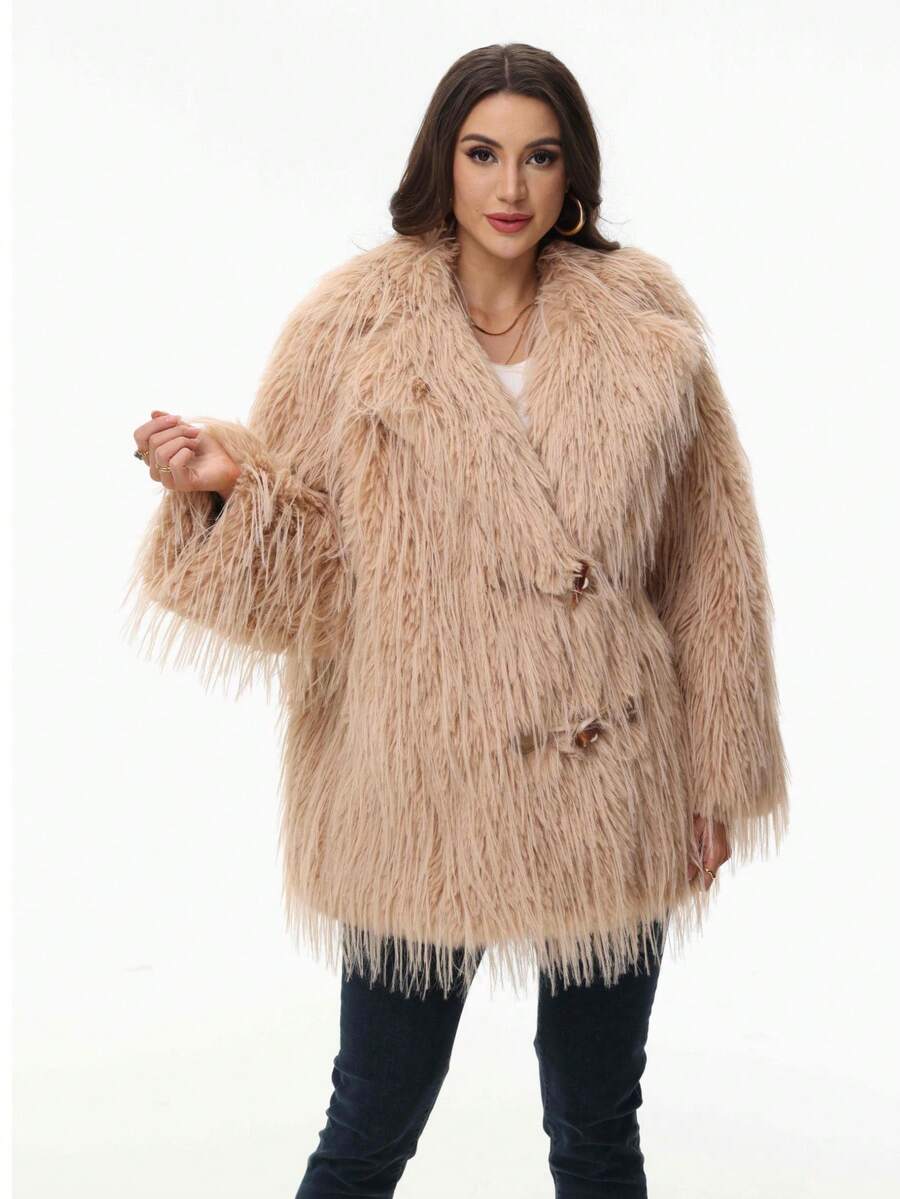 Faux Fur Trim Leather Jacket With Fringe, Fashion Outerwear For Travel, Autumn/Winter