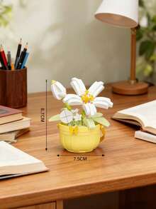 迷你花束盆景树玩具积木套装，DIY仿真植物系列积木玩具，玩具积木适用于家庭办公室装饰摆件，亚克力防尘罩积木，花束套装，适合成人、生日礼物、圣诞玩具、万圣节 - 彩色 - 查看 6