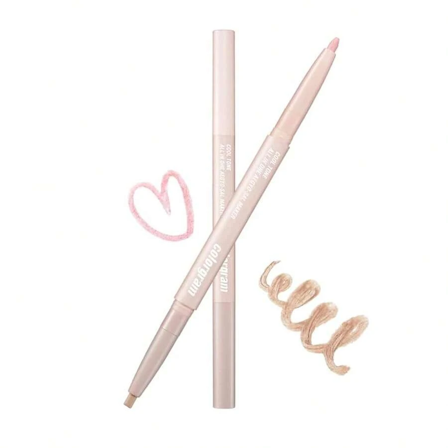 Colorgram Under Eye Highlighter Stick 02 Cool Tone | Silky-Smooth Long-Lasting Highlighter & Contouring Stick For Smudge-Proof, Shining Daily Makeup | K-Beauty Face Highlighters & Luminizers - Tông màu mát mẻ 02 - Xem 1