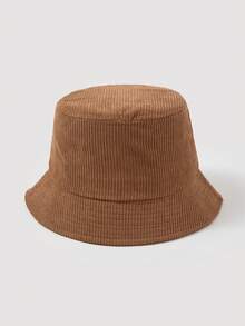 1pc Men's Fashion Corduroy Solid Color Bucket Hat, Suitable For Autumn/Winter Daily Outfits - A - View 13