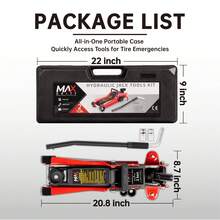 2-Ton (4400 Lbs.) Hydraulic Low Profile Trolley Garage Service/Floor Jack With Blow Mold Carrying Storage Case And Universal Tire Tool Kit With Lug Wrench For Home And Workshop Vehicle Maintenance - 2 Ton With Lug Wrench - View 6