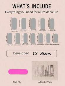Transform Your Nails With 24pcs Extra Long Coffin Pink Glossy Ombre Fake Nail & 1sheet Tape & 1pc Nail File Press On Nails Nail Supplies NTI4 - 彩色 - 查看 4