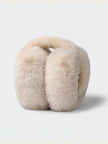 1个女士保暖耳罩，时尚蓬松防冻耳罩，可折叠冬季白色耳罩 - 彩色 - 查看 13