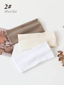 3 piezas Diademas de mujer de unicolor y a rayas, versátiles para lavarse la cara, maquillaje, deportes, uso casual, otoño, accesorios para el cabello de mujer, herramientas para el cabello, cosas para el cabello, cosas, accesorios de belleza, regalos, viajes, regalos para mujeres, cosas para el cabello, rellenos de calcetines