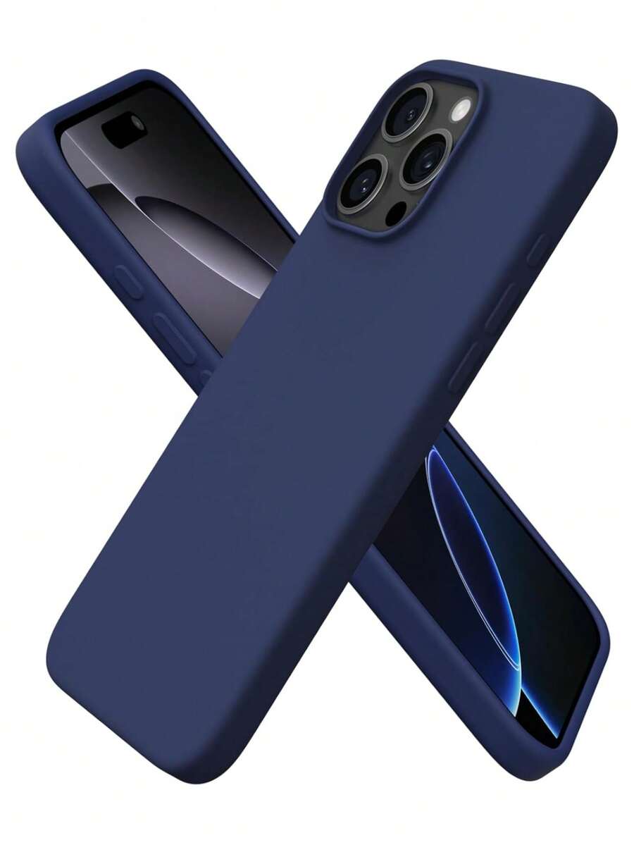 [Pure Blue] Fashionable Liquid-Like Design Phone Case, Minimalist Style, Shock-Proof And Scratch-Resistant, Compatible With IPhone 17, 16 Pro Max, 15, XR, 7/8, 15 Pro Max, 12 Pro Max, 13 Pro Max, 14 Pro Max, 13, 14, 11, 12 Pro, 14, XS, XR, 7/8P, 7/8GES2, A13 4G, A22, A21S, A52, S22 Ultra, A33 5G, 10, Phones - Blue - View 1