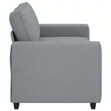 Modern 2-Seater Sofa Upholstered Loveseat With Wide Armrests Light Grey Fabric Couch For Living Room Office - Xám - Xem 6