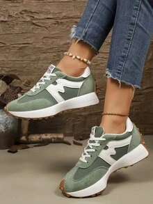 Women's Comfortable Lace-Up Sneakers - Lightweight Multifunctional Casual Shoes, Non-Slip Rubber Sole, Suitable For All Seasons