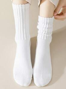 زوج واحد/5 أزواج من جوارب الساق الدافئة الطويلة للنساء، جوارب الساق الملونة الدافئة، جوارب رياضية للخريف والشتاء