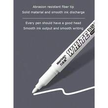 1pc/2pcs/6pcs White Permanent Marker Pen - Christmas Edition, Oil-Based Waterproof Paint Pen For Tire Graffiti, Fabric, Wood, Glass, Rock, DIY Christmas Gifts & Decorations - White - View 7