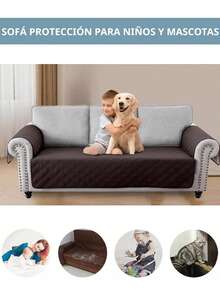 Living Room Cover 3 Pieces Double View Anti-Mite Protector, Sofa Cover - Burgundy - View 7