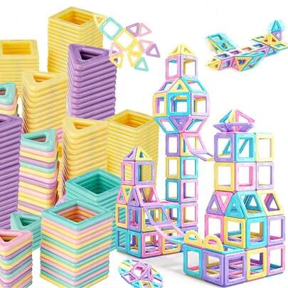Magnetic Tiles Toys For 3 4 5 6 7 8+ Year Old Boys Girls Upgrade Macaron Castle Blocks Building Set For Toddlers STEM Creativity/Educational Toys For Kids Age 3-6 Christmas Birthday Gifts