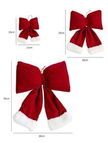 1 pieza Adorno de árbol de Navidad con lazo para exhibir en pared, chimenea, porche, boda, fiesta, decoración navideña, decoración de invierno para el hogar