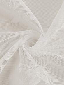 1pc Christmas Lace Trim Sheer Curtain, Rod Pocket Design, Privacy Filtering, Elegant For Living Room, Study, Dining Room, Etc. | Christmas Decor