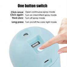 USB Air Humidifier Portable LED Lamp Mini Atomization Diffuser Car Purifier Aroma Anion Mist Maker With LED Night Light - Blue - View 3