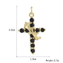 1pc Fashionable Copper Micro-Inlaid Zirconia Crown Cross Pendant, Versatile For DIY Bracelet, Necklace, Earrings, Suitable For Women Wedding, Festival Wear