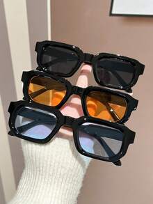 1pc Classic Square Frame Men's Glasses Small Frame Fashion Glasses, Suitable For Carnival Party, Street Photography, Tropical Beach Holiday, Beach Accessories, Beach Toys, Summer Beach Resort, Outdoor, Travel