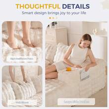 MAXYOYO 104" Modular Sectional Sofa With L-Shaped Chaise,Modern Boneless Cloud Feel Plush Couch For Living Room,Apartment And Home Theater,No Assembly Required - Màu be - Xem 5