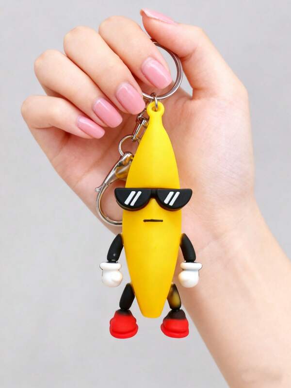 1pc Clumsy Guy Soft Banana Plush Keychain Pendant Bag Charm